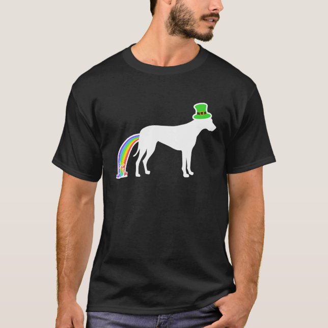Camiseta St Patrick's Day Rainbow Dog  Rhodesian Ridgeback (Frente)