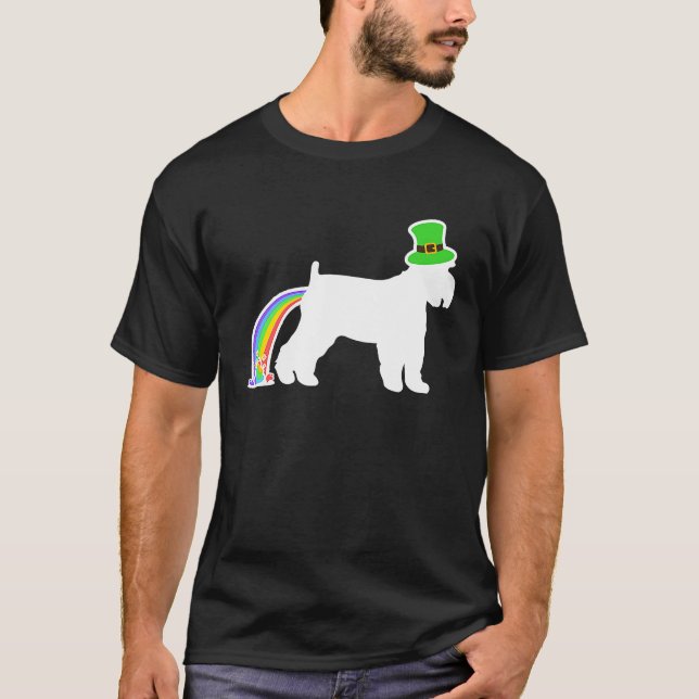 Camiseta St Patrick's Day Rainbow Dog  Schnauzer (Frente)