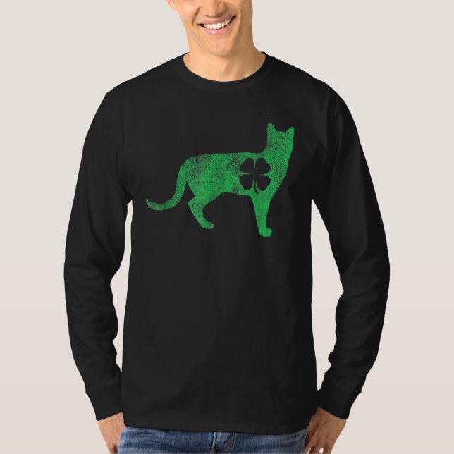 Camiseta St Patrick's Day Shamrock Cat Irish Catrick's Catt (Frente)