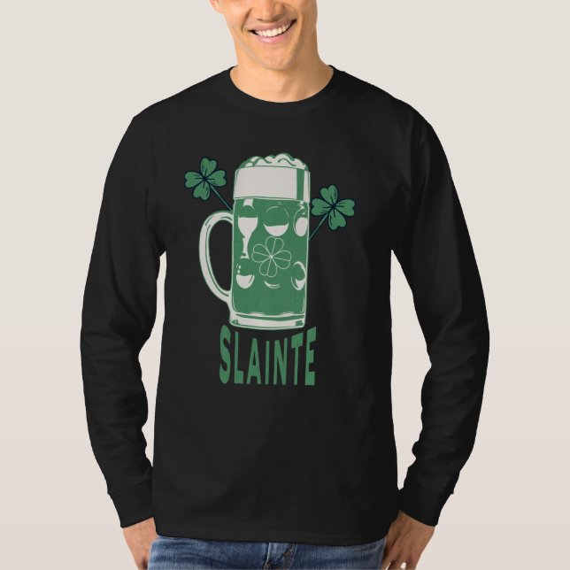 Camiseta St Patricks Day Shamrock Irish Beer Drinking Slain (Frente)
