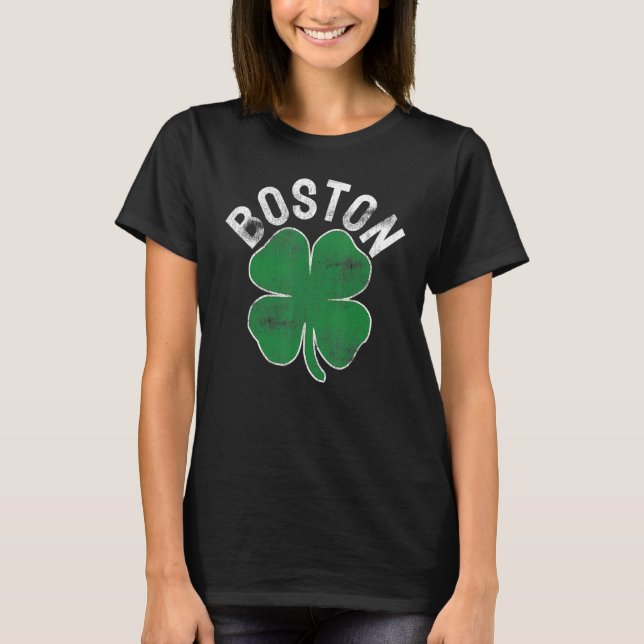 Camiseta St Patrick's Day Shamrock Massachusetts Boston Iri (Frente)