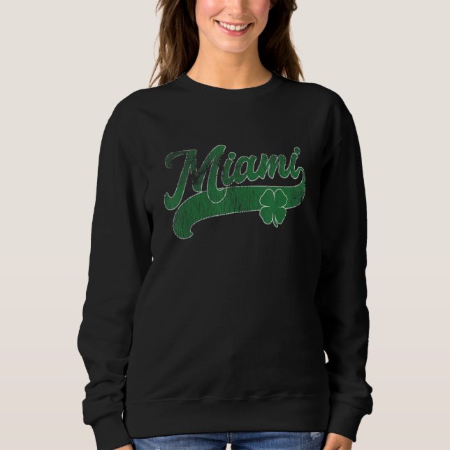 Camiseta St. Patrick's Day Shamrock Miami Florida FL Gift I (Frente)