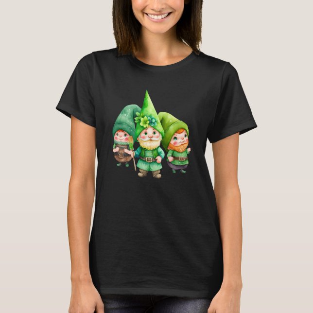 Camiseta St Patricks Day Shamrock Shirt Three Gnomes St Pat (Frente)