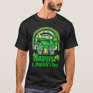 Camiseta St Patrick's Day Three Gnomes Lucky Shamrock Leopa