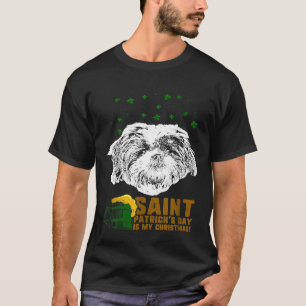 Camiseta St Patricks É O Meu Xmas Shih Tzu
