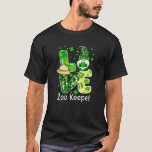 Camiseta St Patricks Lucky Funny Zoo Keeper Gnome Leopard G