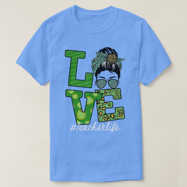 Camiseta St Patricks Professor Messer Bun Love Leopard Sham (Frente do Design)