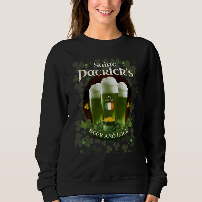 Camiseta St Patricku2019s Day Beer luck Since 1973 Irish Fl (Frente)