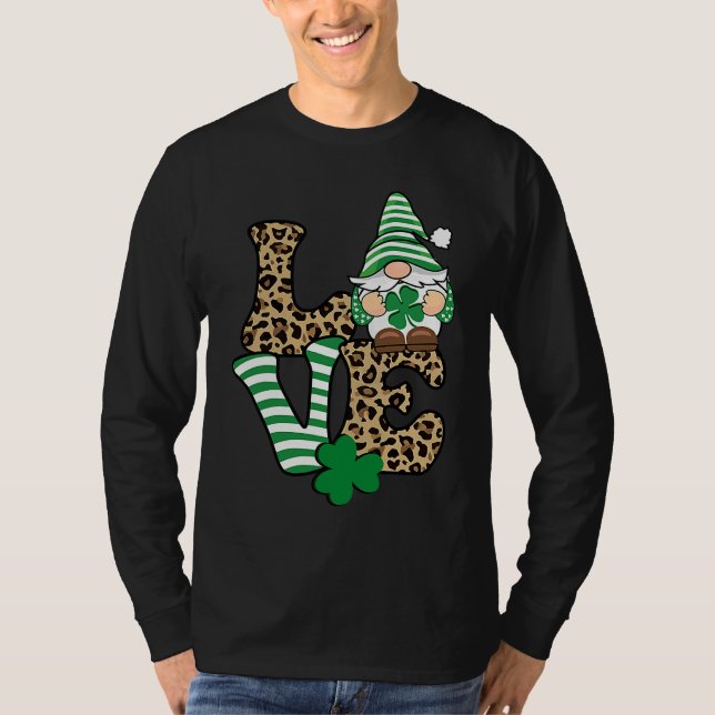 Camiseta St Patricku2019s Day Lucky Love Gnome St Patrick's (Frente)