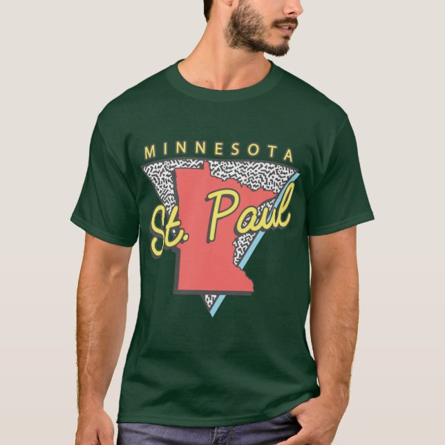 Camiseta St Paul Minnesota Lembranças MN Retro Triângulo So (Frente)