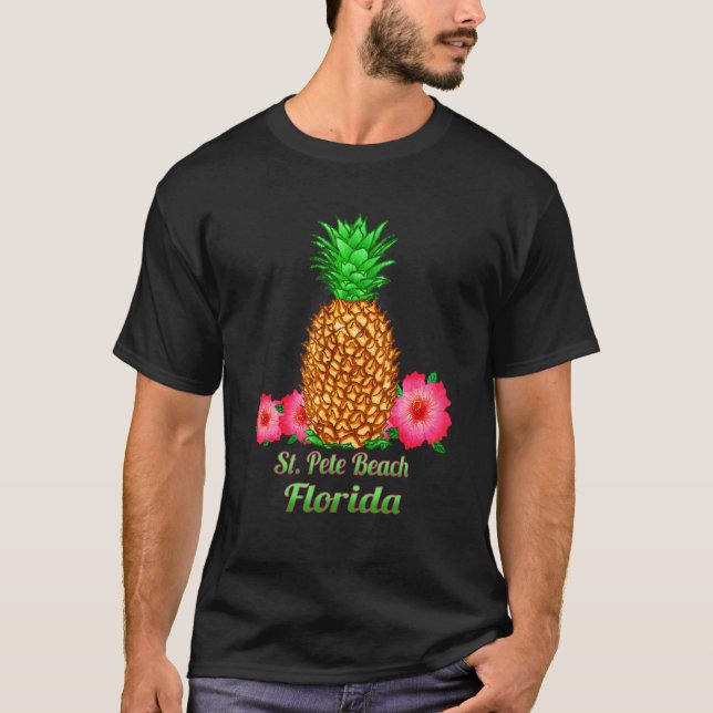 Camiseta St Pete Beach Florida Pineapple Floral (Frente)