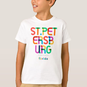 Camiseta St. Petersburg Flórida Meados do Século, Arte Pop,