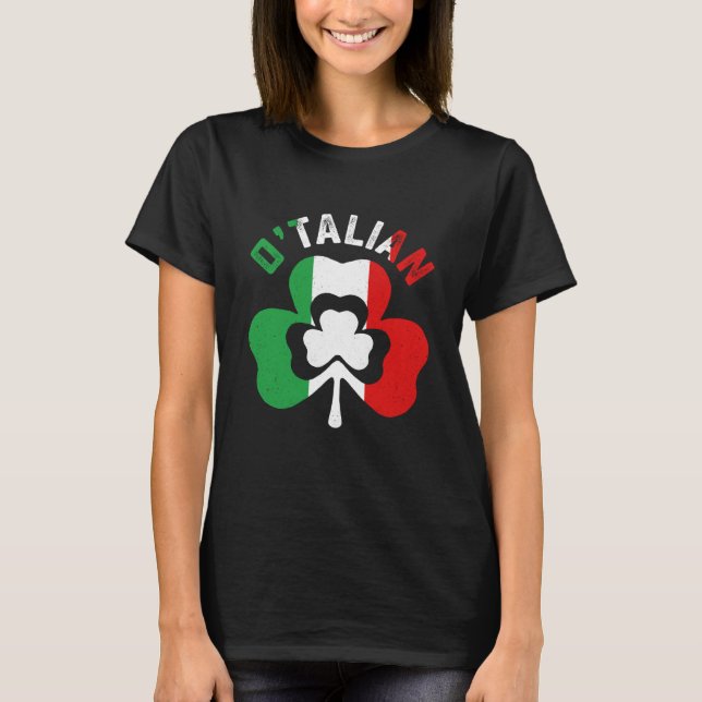 Camiseta St Saint Patricks Day Irish Italian O'talian (Frente)