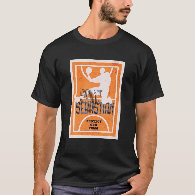 Camiseta St Sebastian Basketball Dunk Patron Saint Of Sport (Frente)