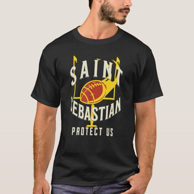 Camiseta St Sebastian Patron Saint of Football Players Spor (Frente)