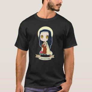 Camiseta St Therese De Lisieux Crianças Pequena Flor Rosa C