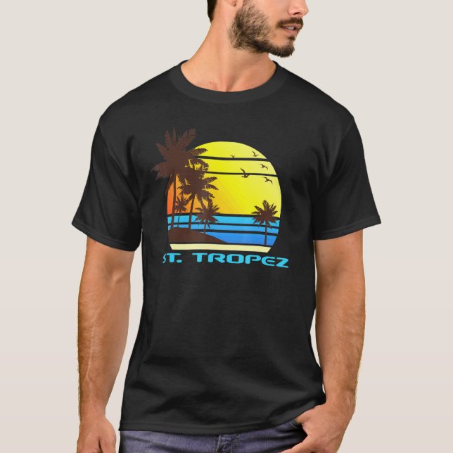 Camiseta St Tropez Beach Surf Summer Souvenir (Frente)