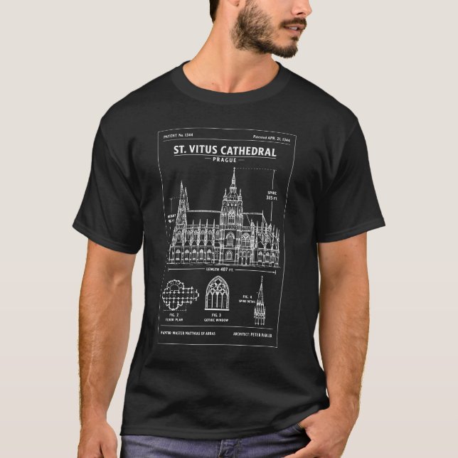 Camiseta St Vitus Cathedral Prague Blueprint (Frente)