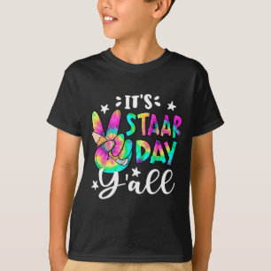 Camiseta Staar Day Yall Tie Dye Sinal de Paz Testes de Test