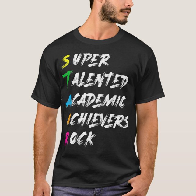 Camiseta STAAR Super Talented Academic Achievers Rock Testi (Frente)