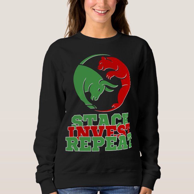 Camiseta Stack Invest Repeat™ Quiet Power Bulls & Bears (Frente)