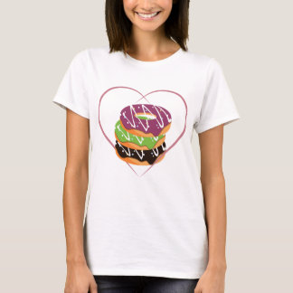 Camiseta Stacked Donut Heart Love Design
