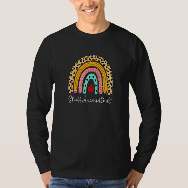 Camiseta Staff Accountant Leopard Rainbow Accounting Back T (Frente)