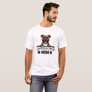 Camiseta Staffordshire Bull Terrier Mãe Typografia