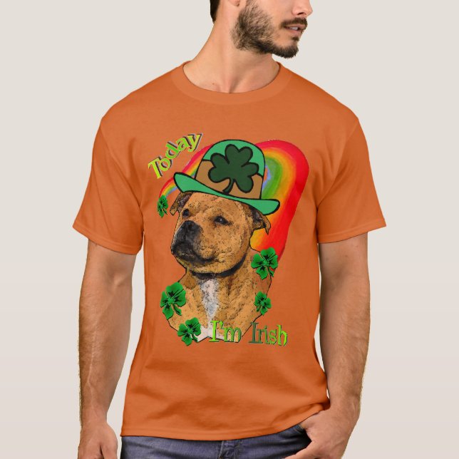 Camiseta Staffordshire Bull Terrier St Patricks (Frente)