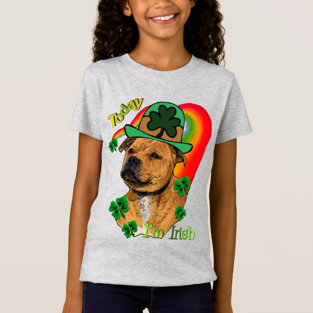 Camiseta Staffordshire Bull Terrier St Patricks (Frente)