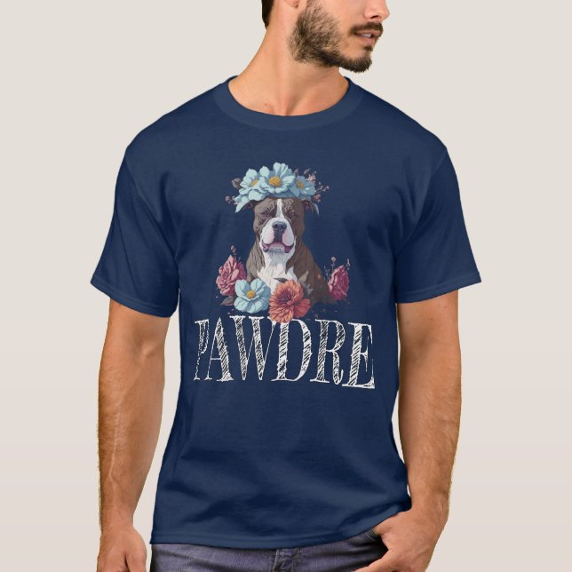 Camiseta Staffordshire Terrier Girl Pawdre, Bonita e Engraç (Frente)