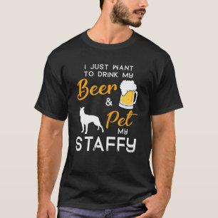 Camiseta Staffy Dog Beer Lover Proprietário de Natal Gif