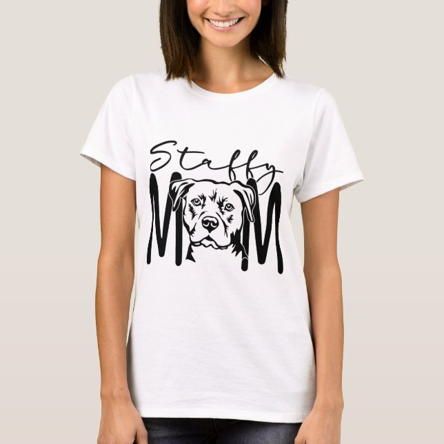 Camiseta Staffy Mãe (Frente)