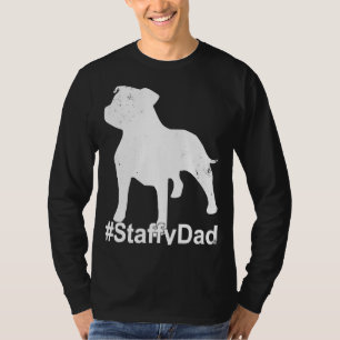 Camiseta Staffy Pai com Staffordshire Bull Terrier Dog Sta