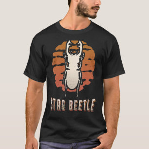 Camiseta Stag Beetle Vintage Retro Classic Animal Sunset