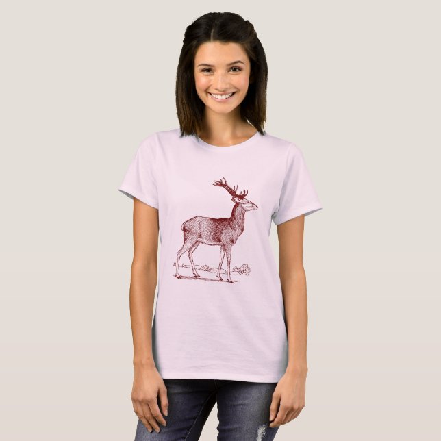 Camiseta Stag - Vermelho escuro (Frente Completa)