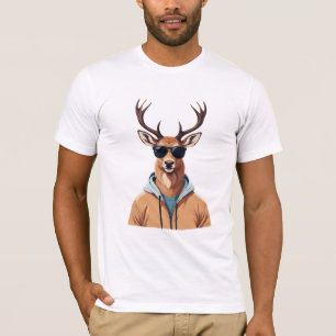 Camiseta Stag Vestindo Hoodie Funny Legal Caráter Animal