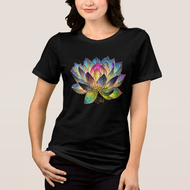 Camiseta Stained Glass Colorful Lotus Flower (Frente)