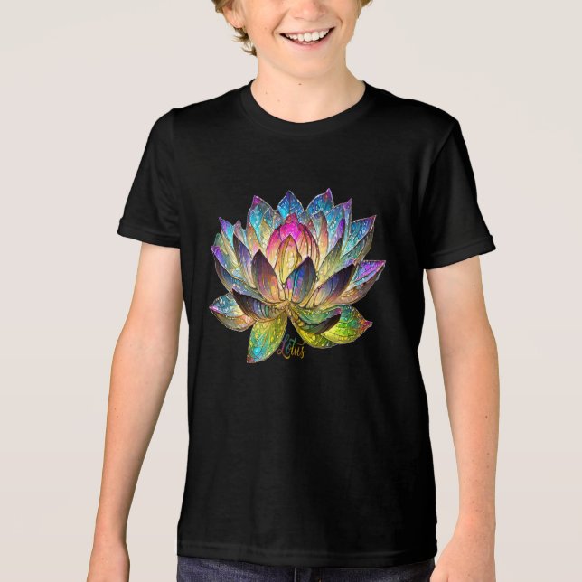 Camiseta Stained Glass Colorful Lotus Flower (Frente)