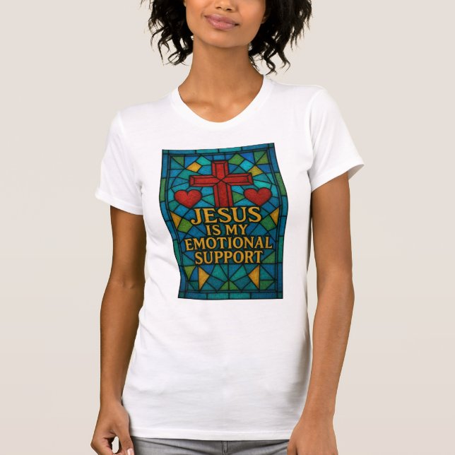 Camiseta Stained Glass Jesus Christian Shirt (Frente)