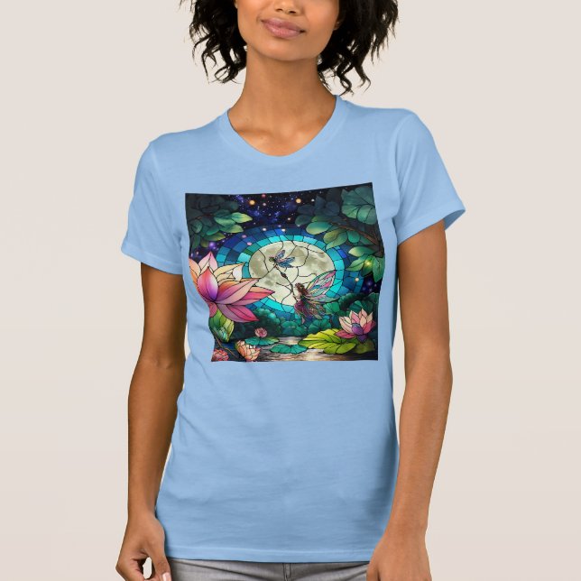 Camiseta Stained Glass Little Fairy With Dragonfly (Frente)