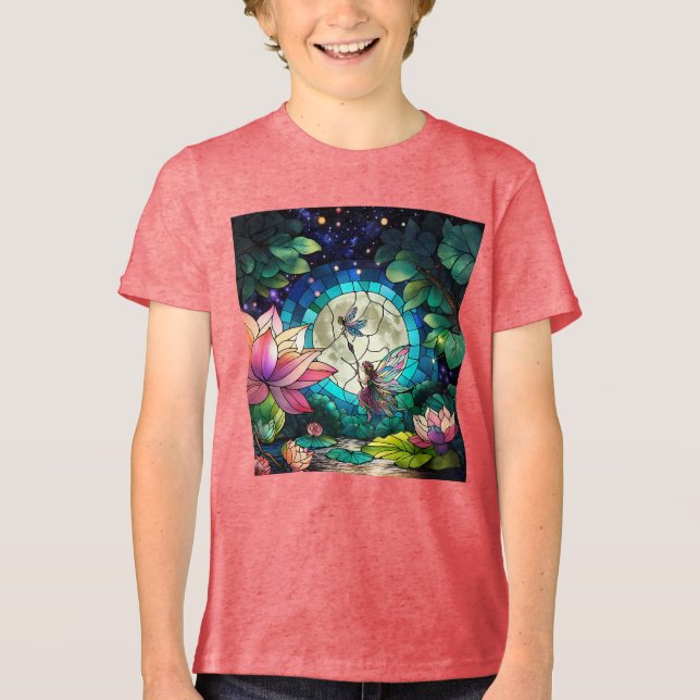Camiseta Stained Glass Little Fairy With Dragonfly (Frente)