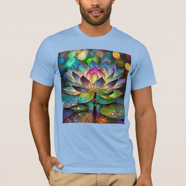 Camiseta Stained Glass Vibrant Lotus Flower (Frente)
