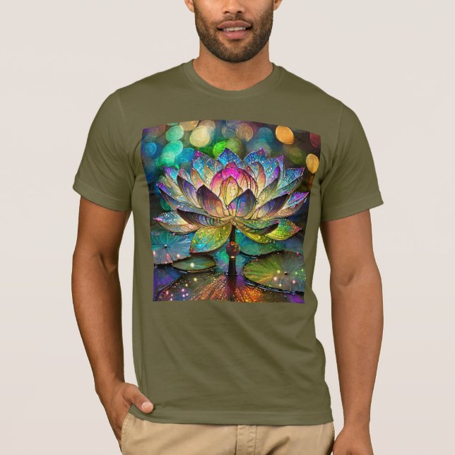 Camiseta Stained Glass Vibrant Lotus Flower (Frente)