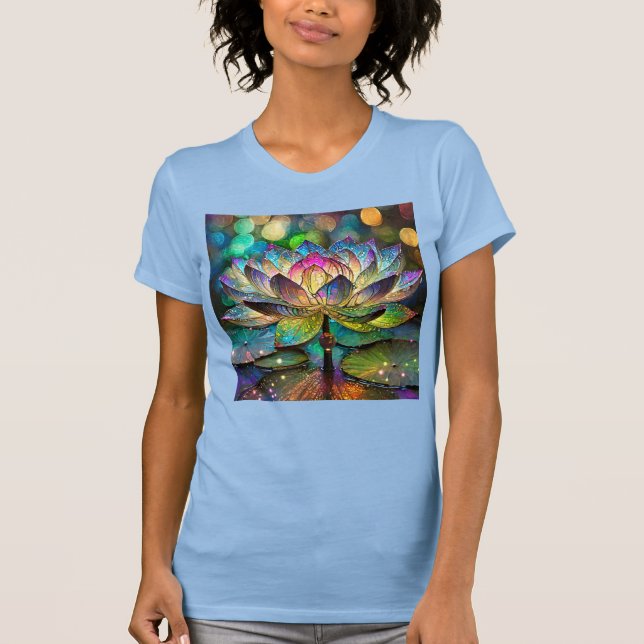 Camiseta Stained Glass Vibrant Lotus Flower (Frente)