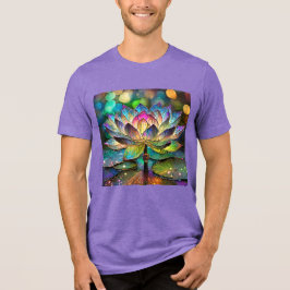 Camiseta Stained Glass Vibrant Lotus Flower