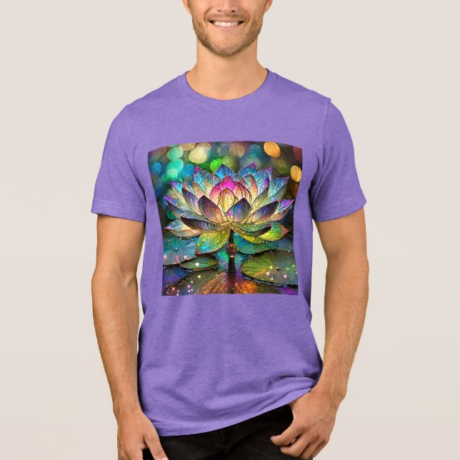 Camiseta Stained Glass Vibrant Lotus Flower (Frente)