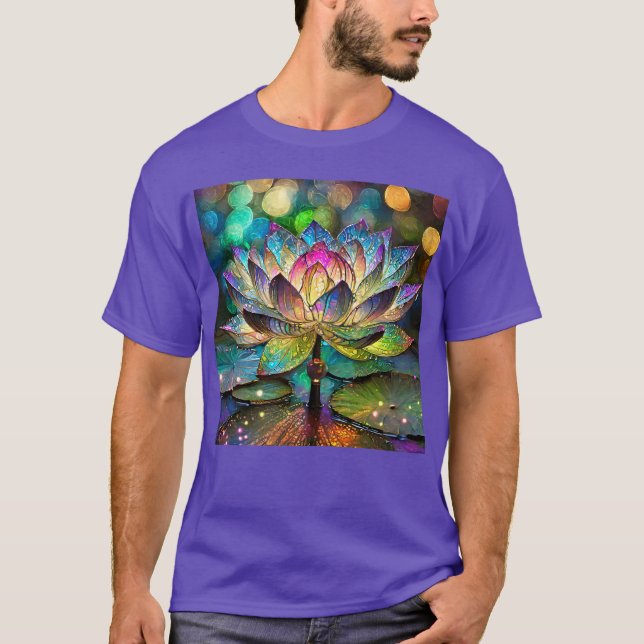 Camiseta Stained Glass Vibrant Lotus Flower (Frente)