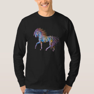 Camiseta Stallion Horse Motif Elegante Mane Animais Colorid