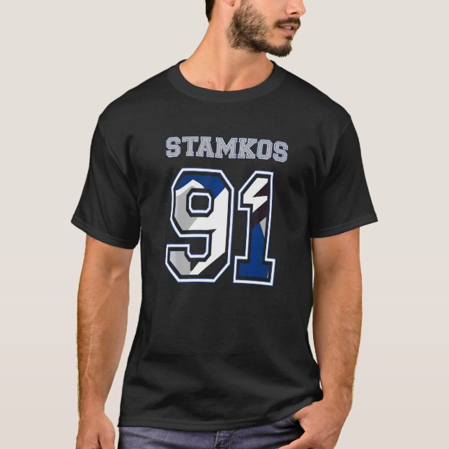 Camiseta Stamkos 91 Stammer Tampa Bay Hock de Gelo Profissi (Frente)